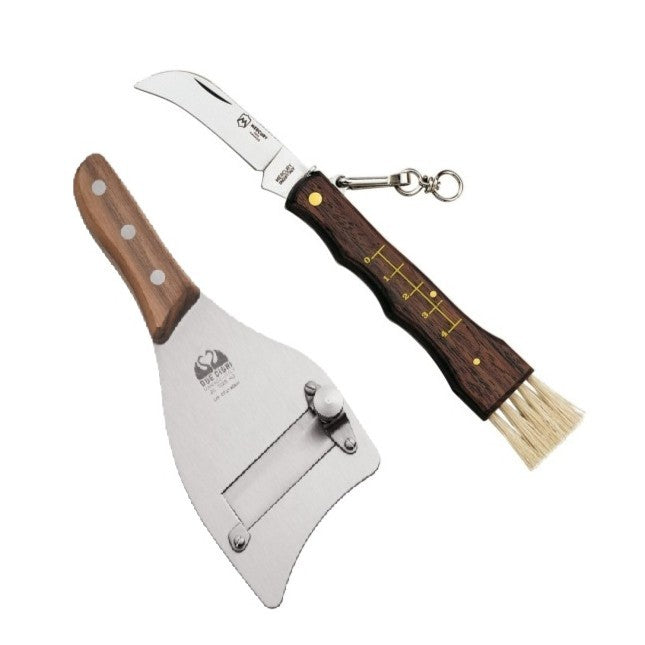 Set Regalo - Coltello + Affetta Tartufi / Funghi - in noce