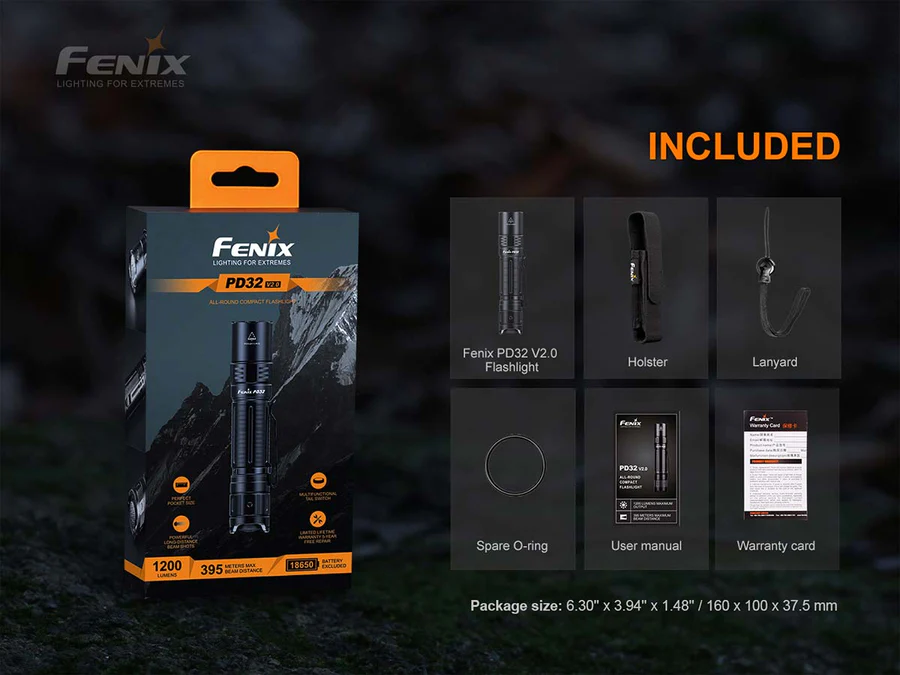 Fenix PD32 V2.0 - Torcia Led - 1200 Lumen - 395 metri
